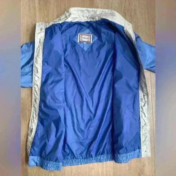 Vintage 90s Current Seen Womens Jacket Windbreaker Blue Button Up M (Runs Large) - Picture 5 of 13